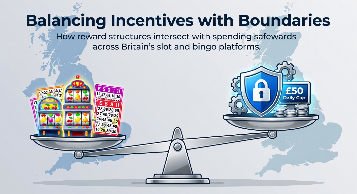 Visual representation of reward points accumulating alongside spending limit tools on digital slot and bingo interfaces