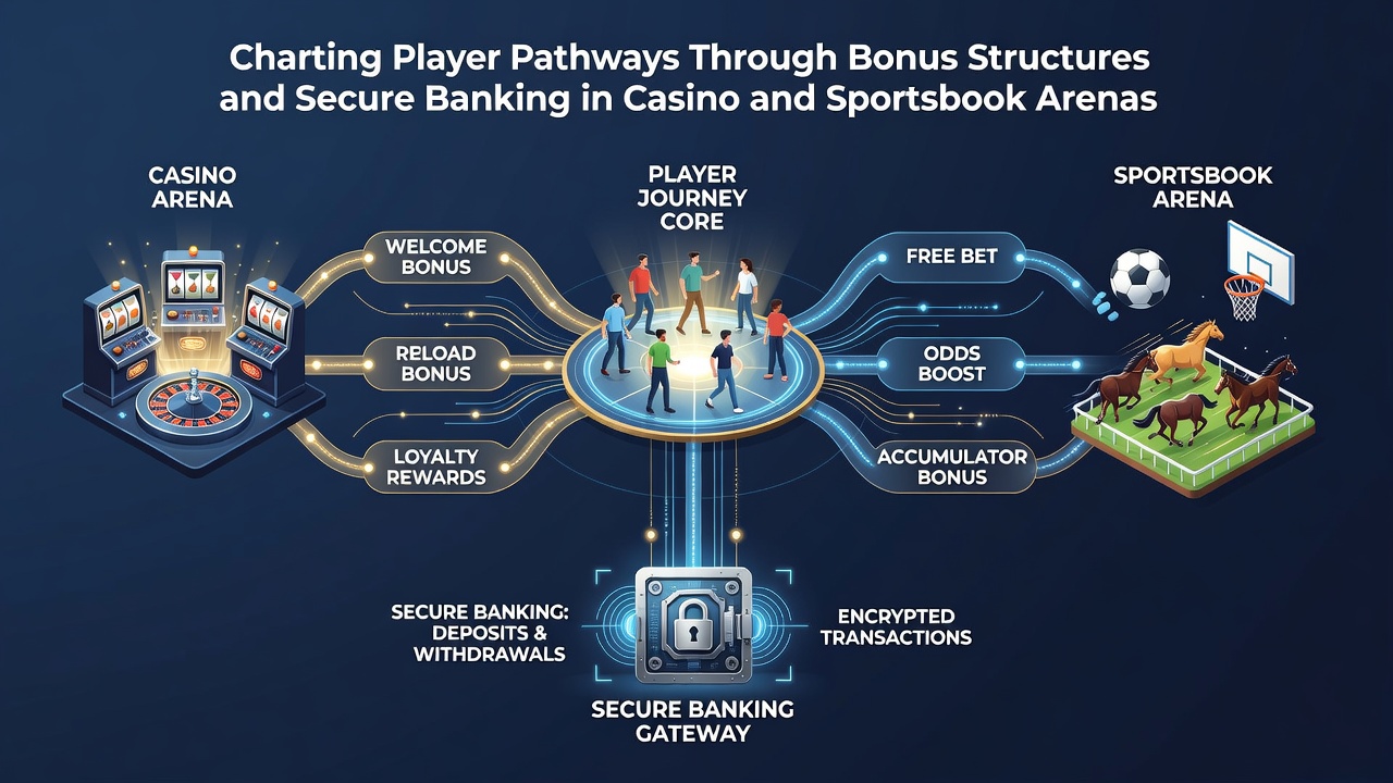 Diagram showing secure banking integrations within player progression routes in gaming platforms