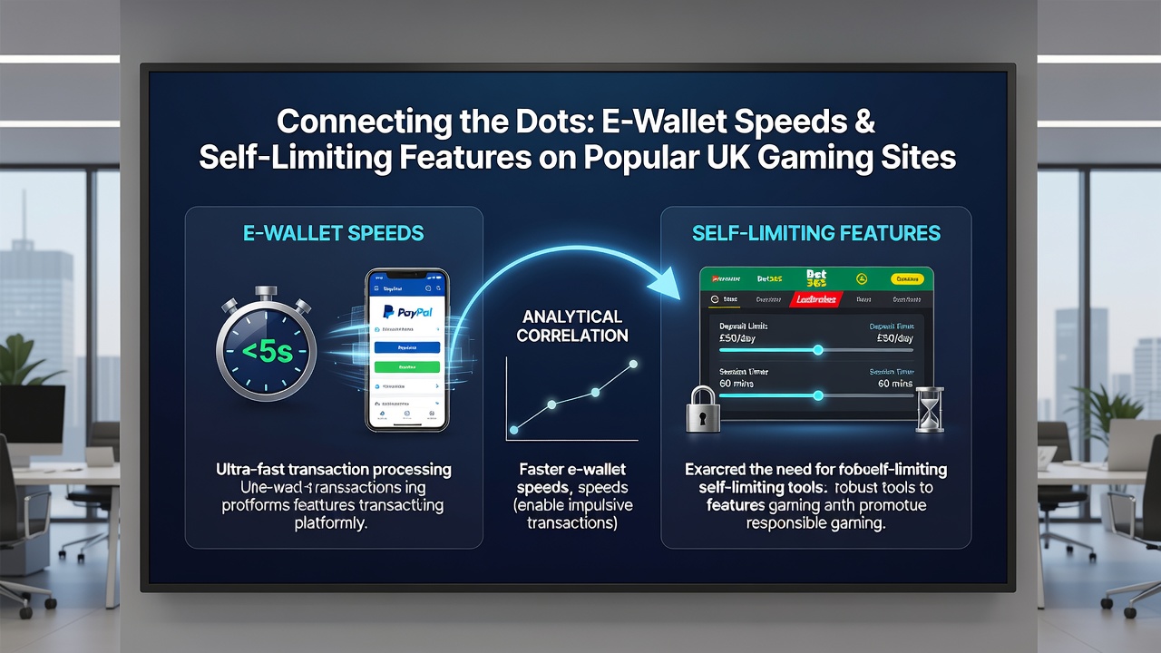 Diagram connecting rapid e-wallet payments with self-limiting options such as deposit caps and time restrictions