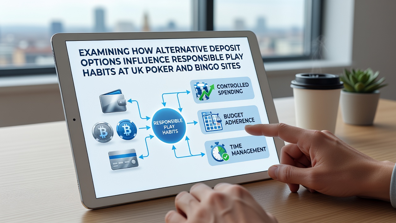 Players reviewing deposit options on a UK poker site interface with spending limit tools highlighted