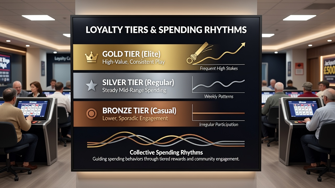 Close-up of bingo loyalty card and smartphone app displaying tier progress and reward points