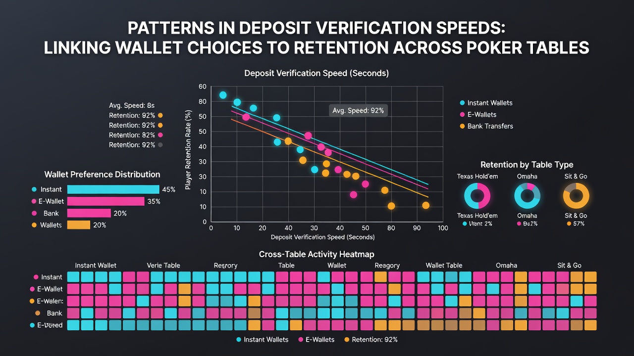 Infographic comparing retention rates linked to wallet verification speeds in poker versus bingo environments