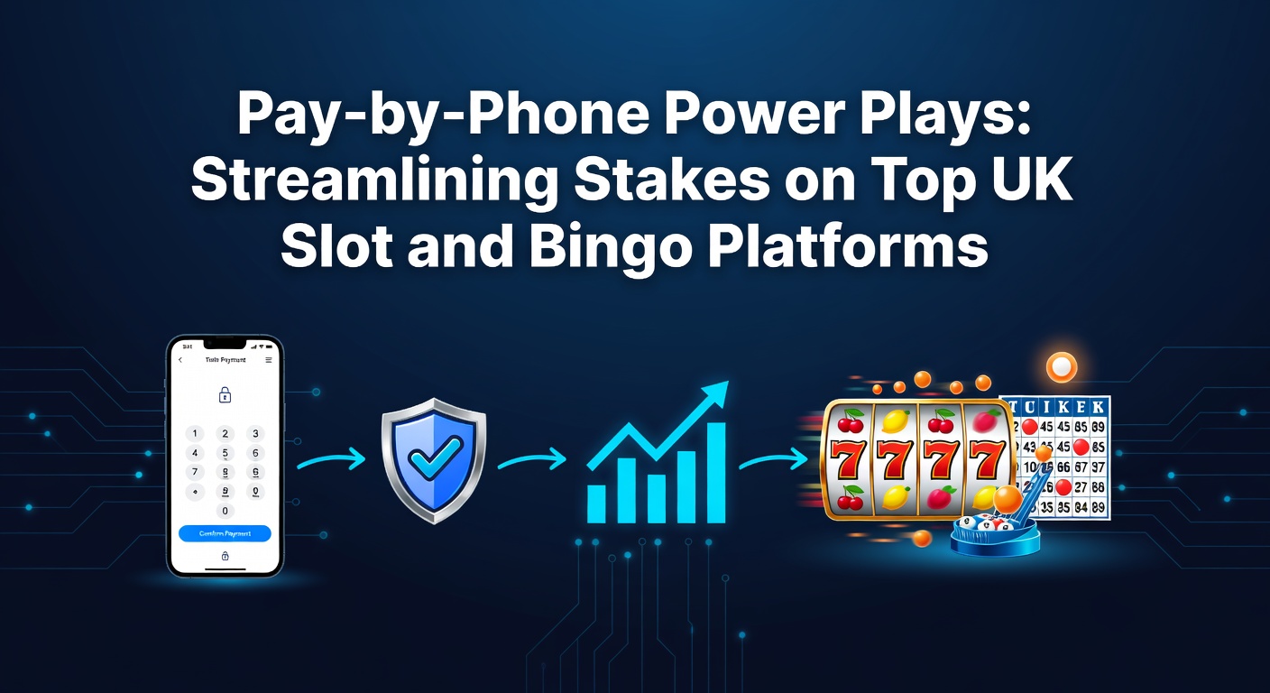 Vibrant mobile screen showing a pay-by-phone deposit confirmation amid colorful slot reels and bingo cards