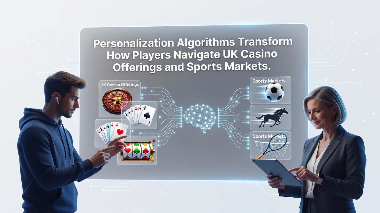 Visualization showing how personalization algorithms sort casino games and sports markets for UK users