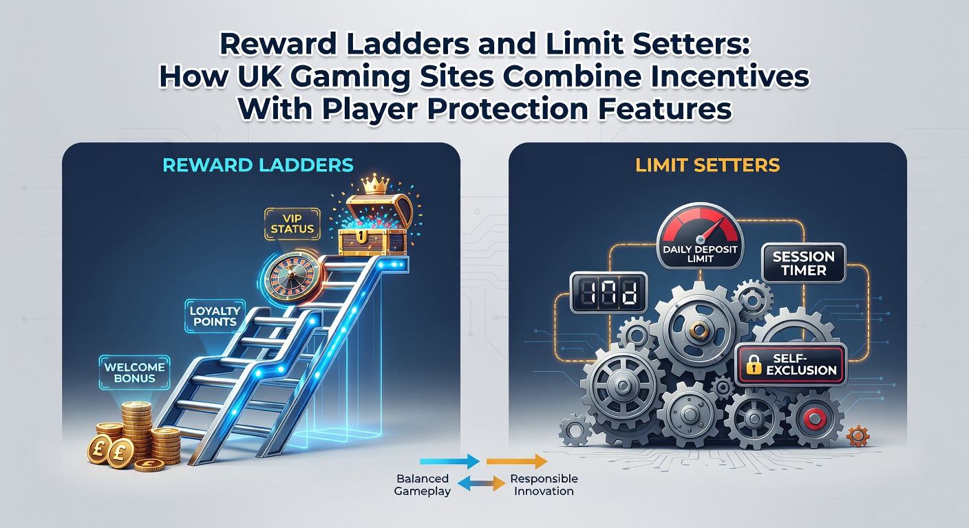 UK gaming platform interface showing a reward ladder progress bar alongside deposit limit settings