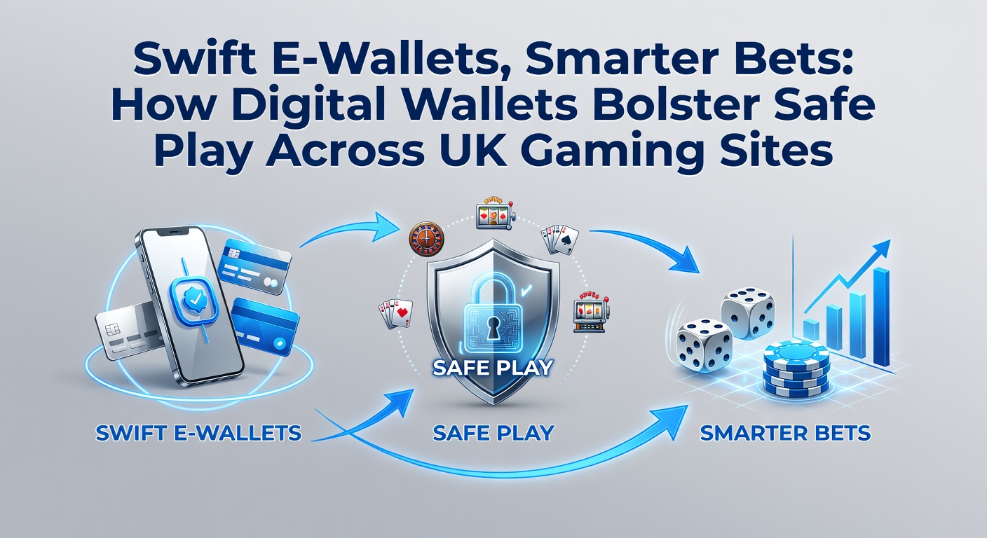 Illustration of a sleek digital wallet interface on a mobile device, showing secure transaction icons and UK gaming site logos in the background