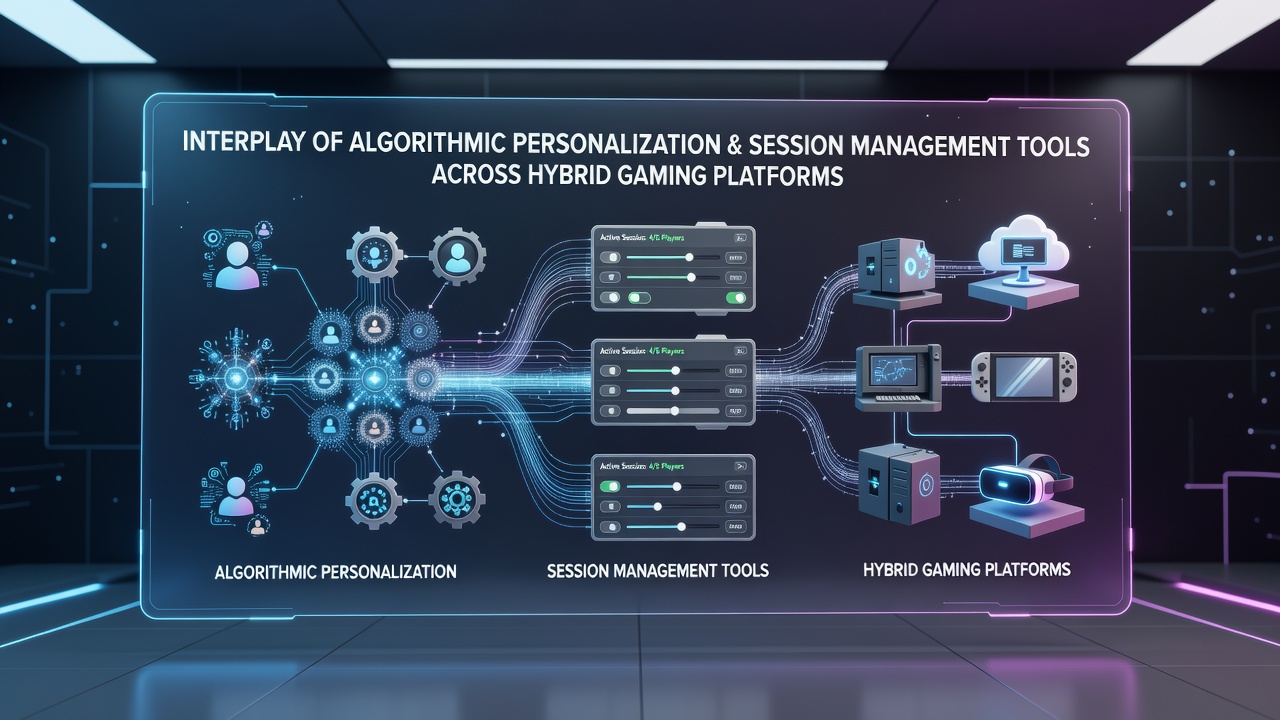 Illustration of cross-device session tracking and personalized game recommendations on hybrid platforms