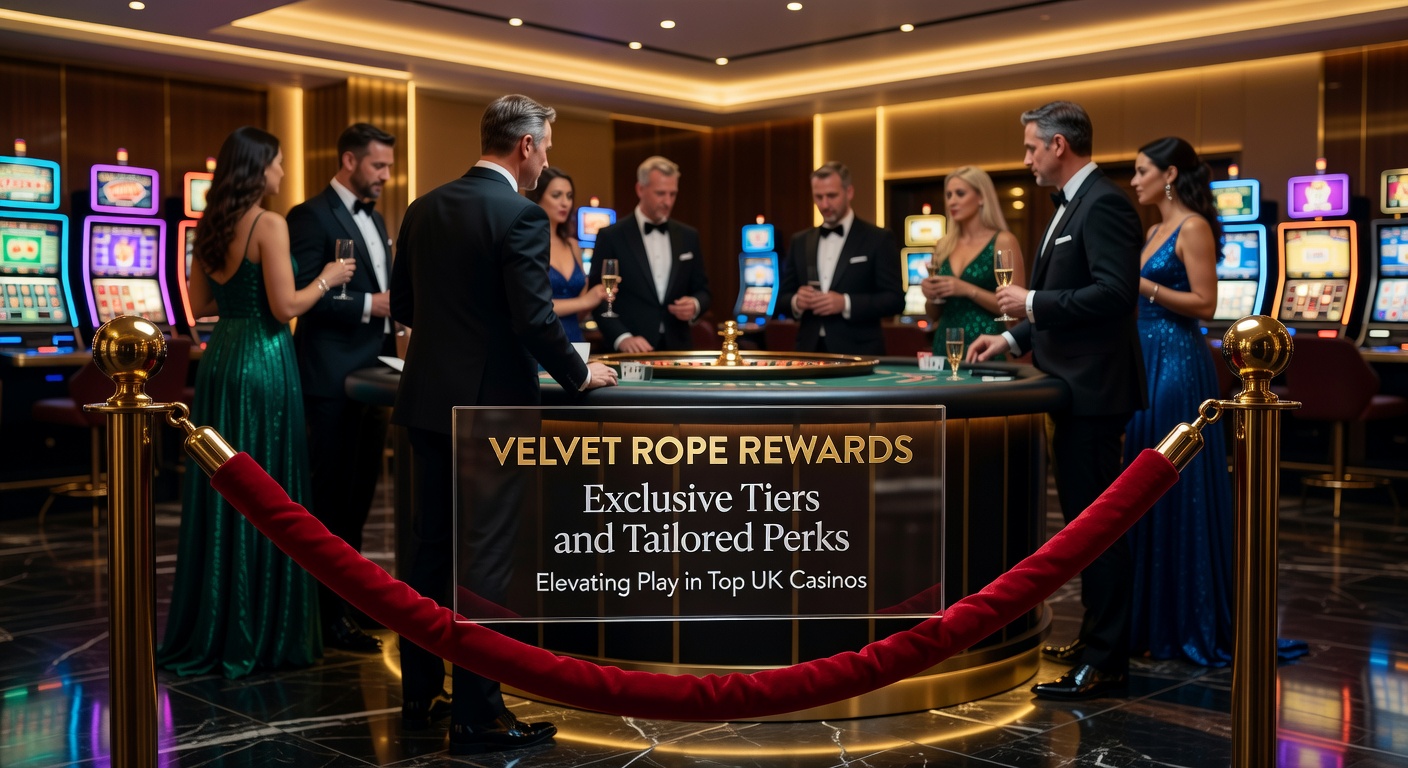 A sleek velvet rope at a high-end casino entrance, symbolizing exclusive VIP access and premium rewards tiers